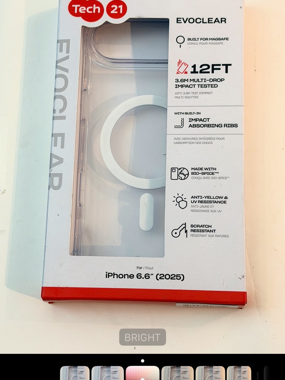 Tech21 EvoClear Clear iPhone 6.6" (2025) Case - Clear IPhone Air